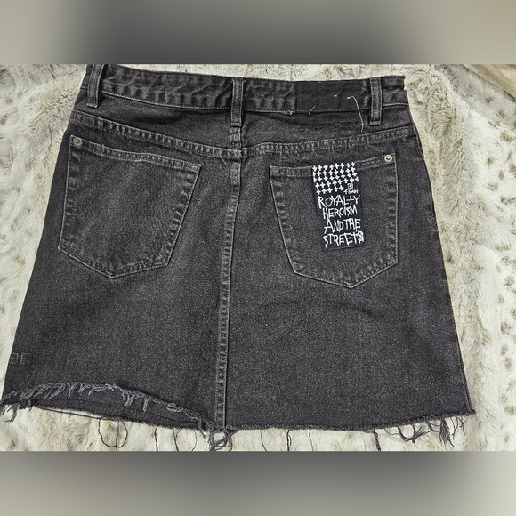 KSUBI Hi Line Mini Venom Black Denim Skirt Size:30" - Picture 9 of 10
